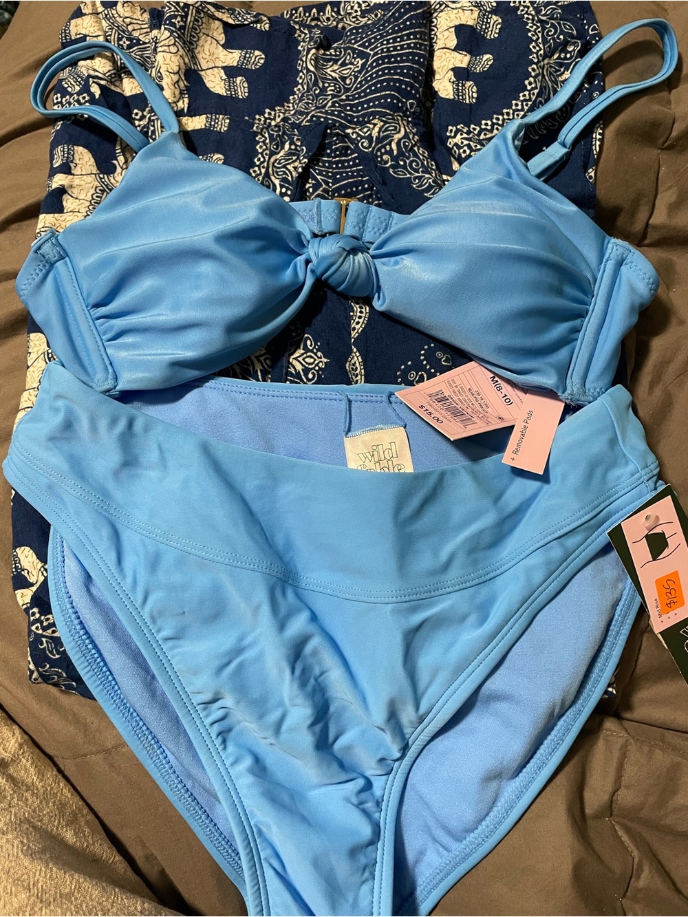 NWT Wild Fable 2 Piece Bathing Suit Bikini/Womens Elephant Beach Pants Size S/M